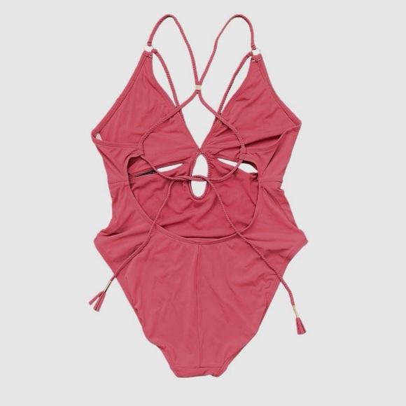 Robin Piccone Ava Cut Out Braided Strappy One Piece Swimsuit Size 14 - Picture 5 of 9